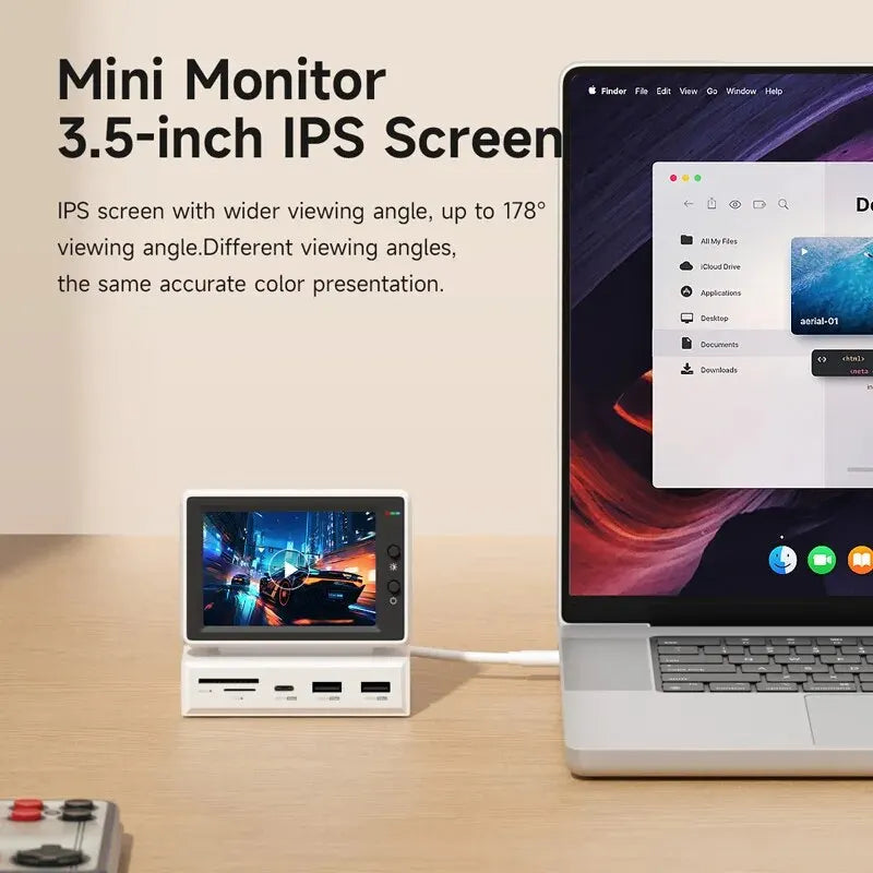 Mini 3.5" PC Display for PC & Laptop with USB-C Hub